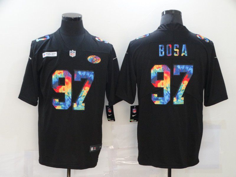 Men San Francisco 49ers #97 Bosa Rainbow Edition black 2020 Nike NFL Jerseys